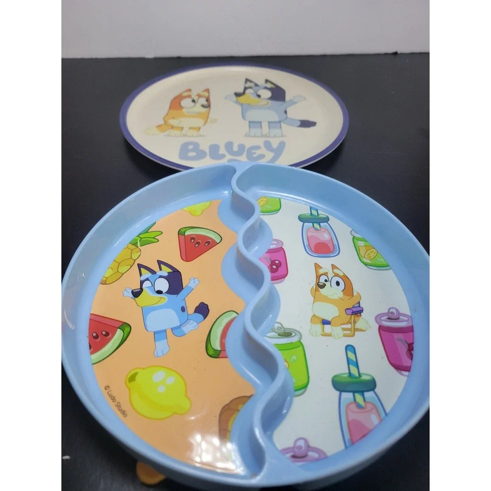 Bluey Kids Plate and Divided Plate Bundle -‎ Toddler Mealtime Set